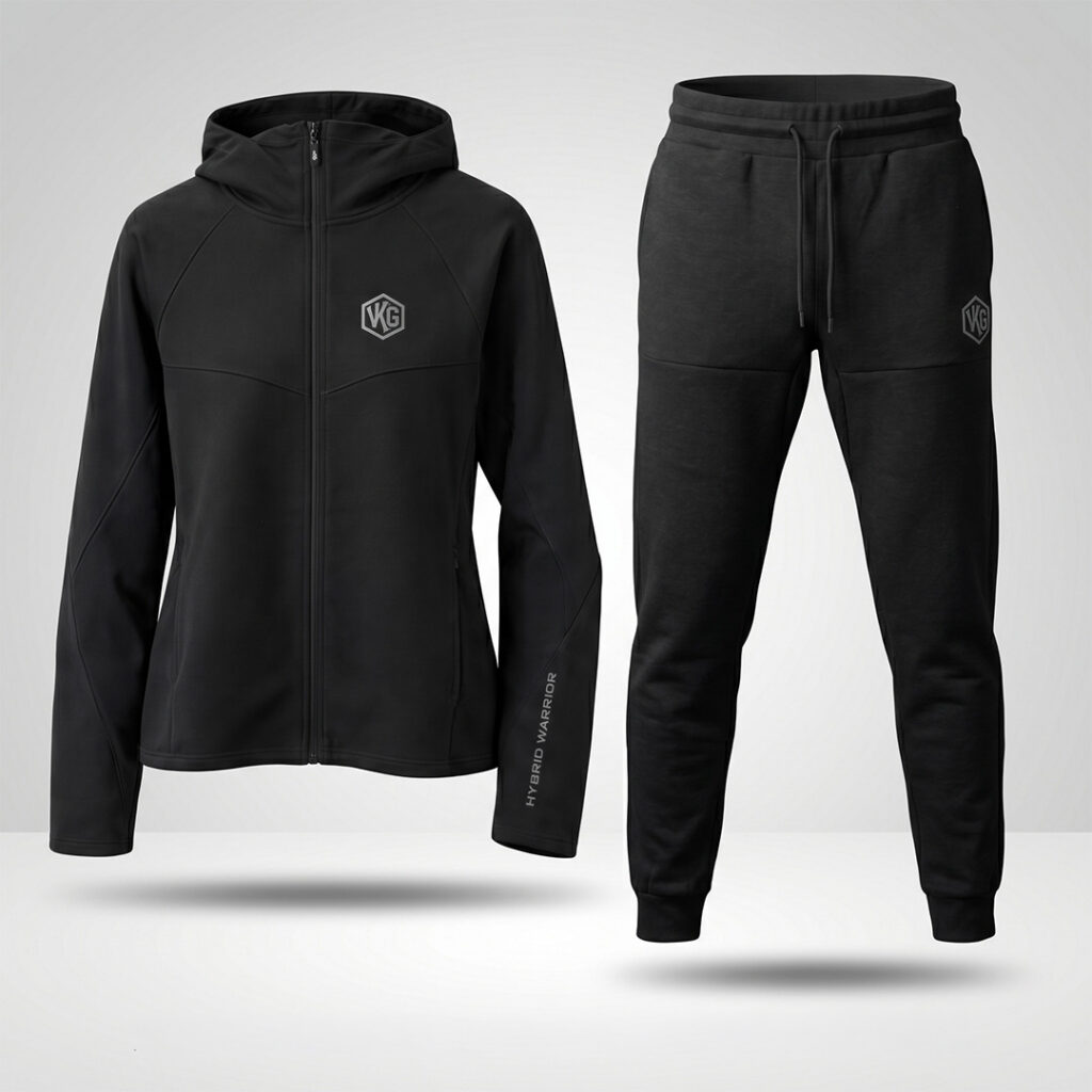 ensemble jogging veste assorti Tech-Armor noir packshot - VKG