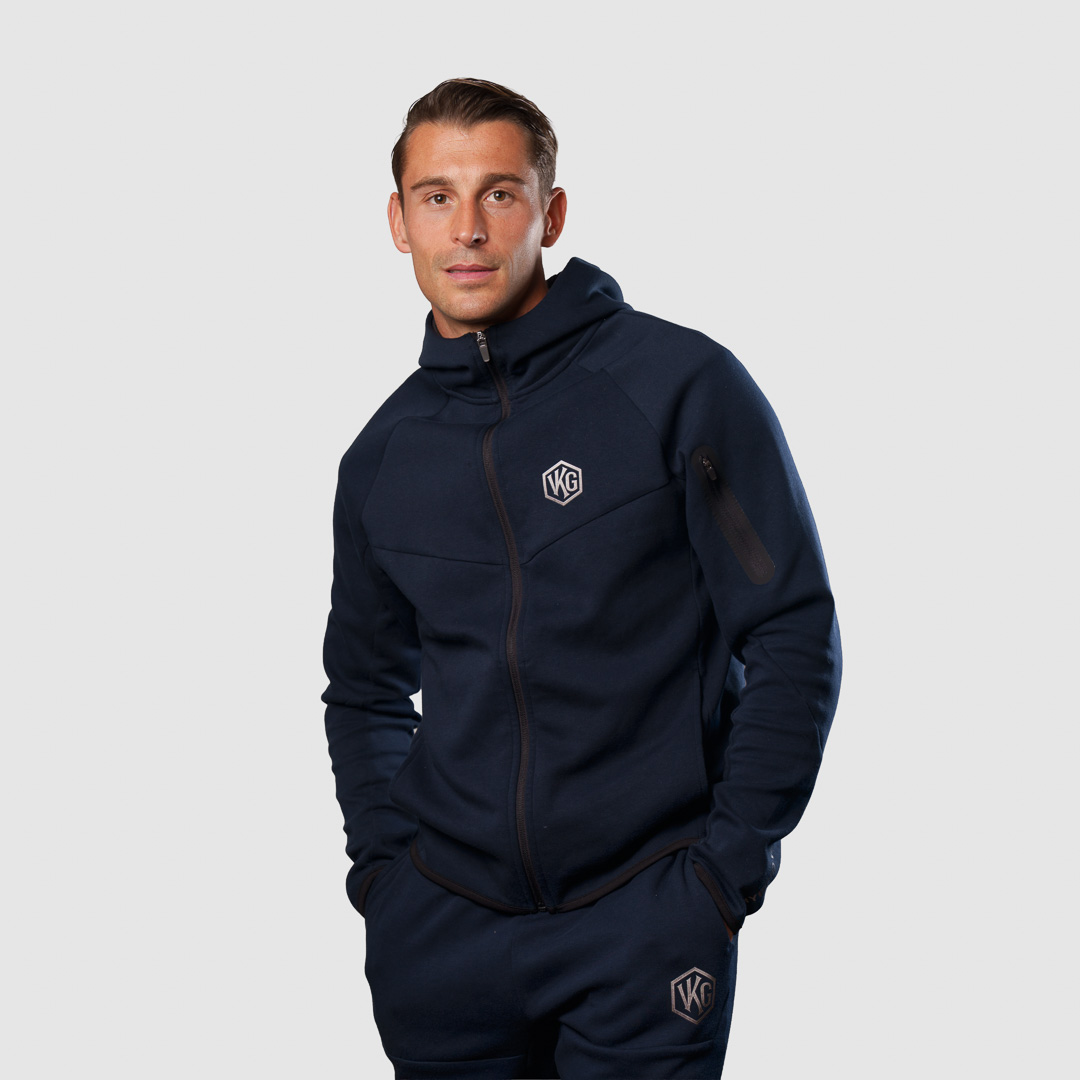 veste interlock 240gr VKG bleu marine packshot face - VKG