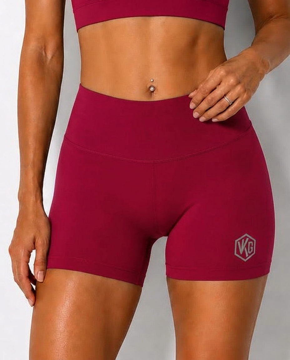 Shorty sport taille haute femme Valkyrie noir profond — squat-proof, couture V dos, VKG